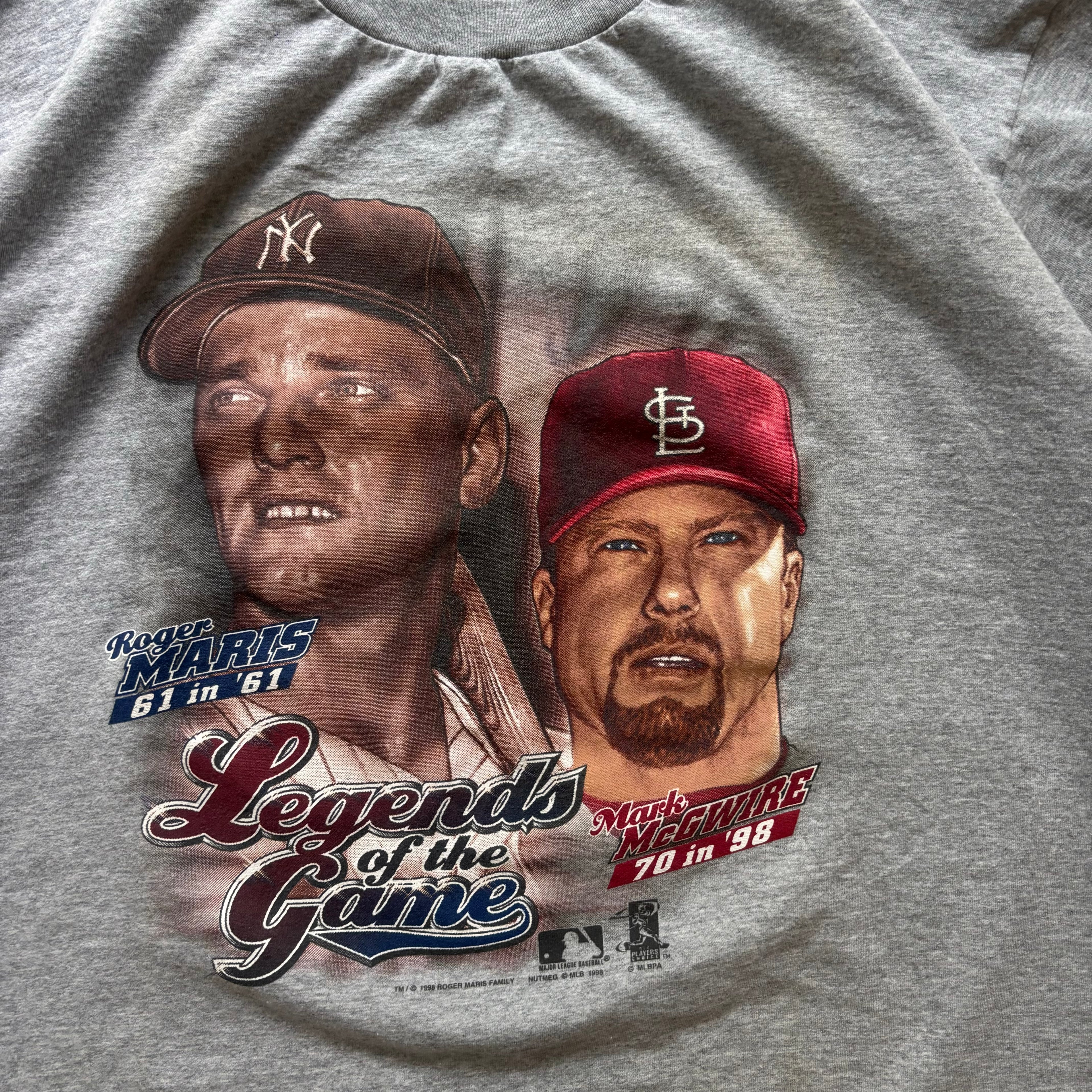 90s LEGENDS OF THE GAME MARIS  MGGUIRE MLB TEE - XL