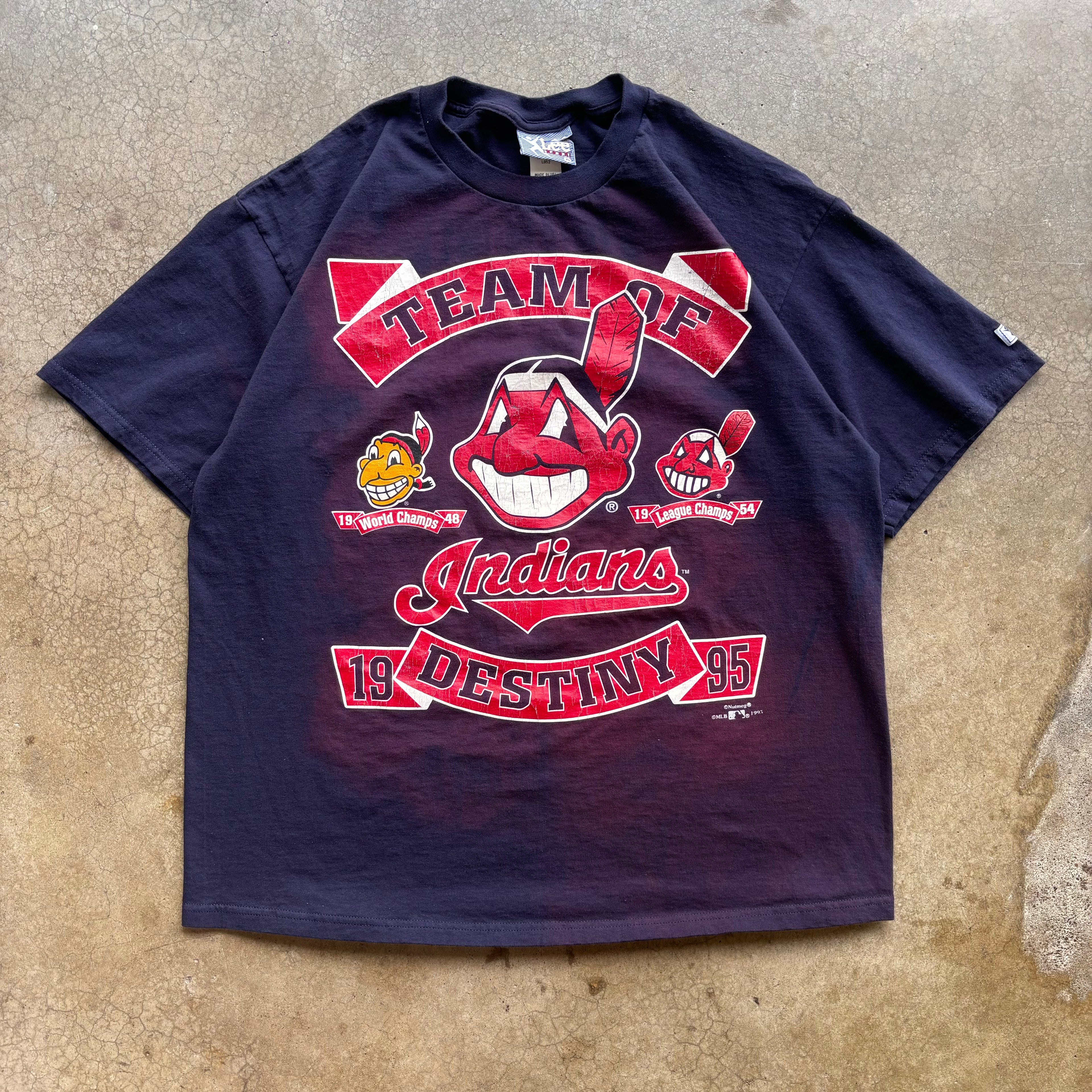 90s INDIANS / RAIDERS TEST PRINT TEE - XL