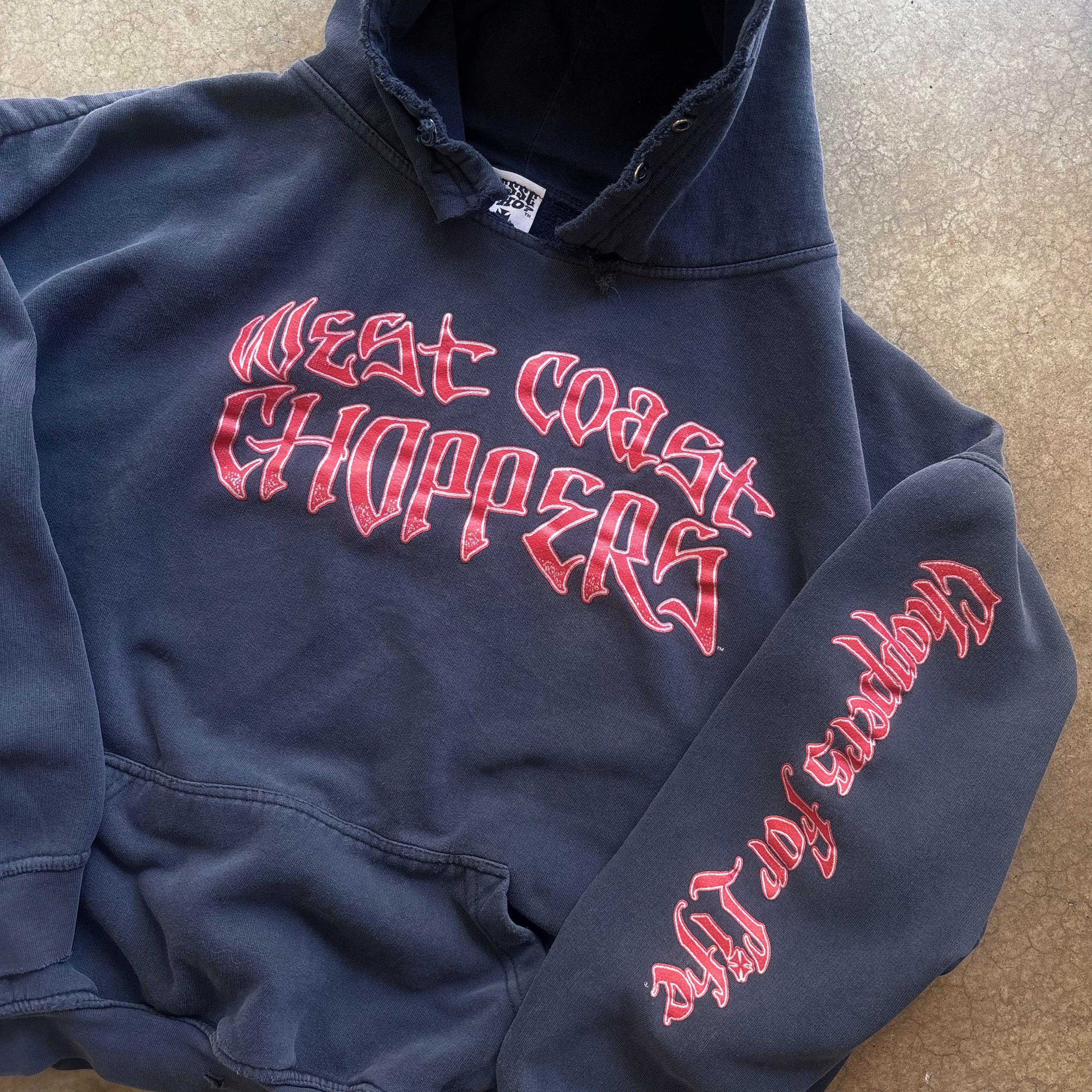 00s DISTRESSED WEST COAST CHOPPER HOODIE - XL