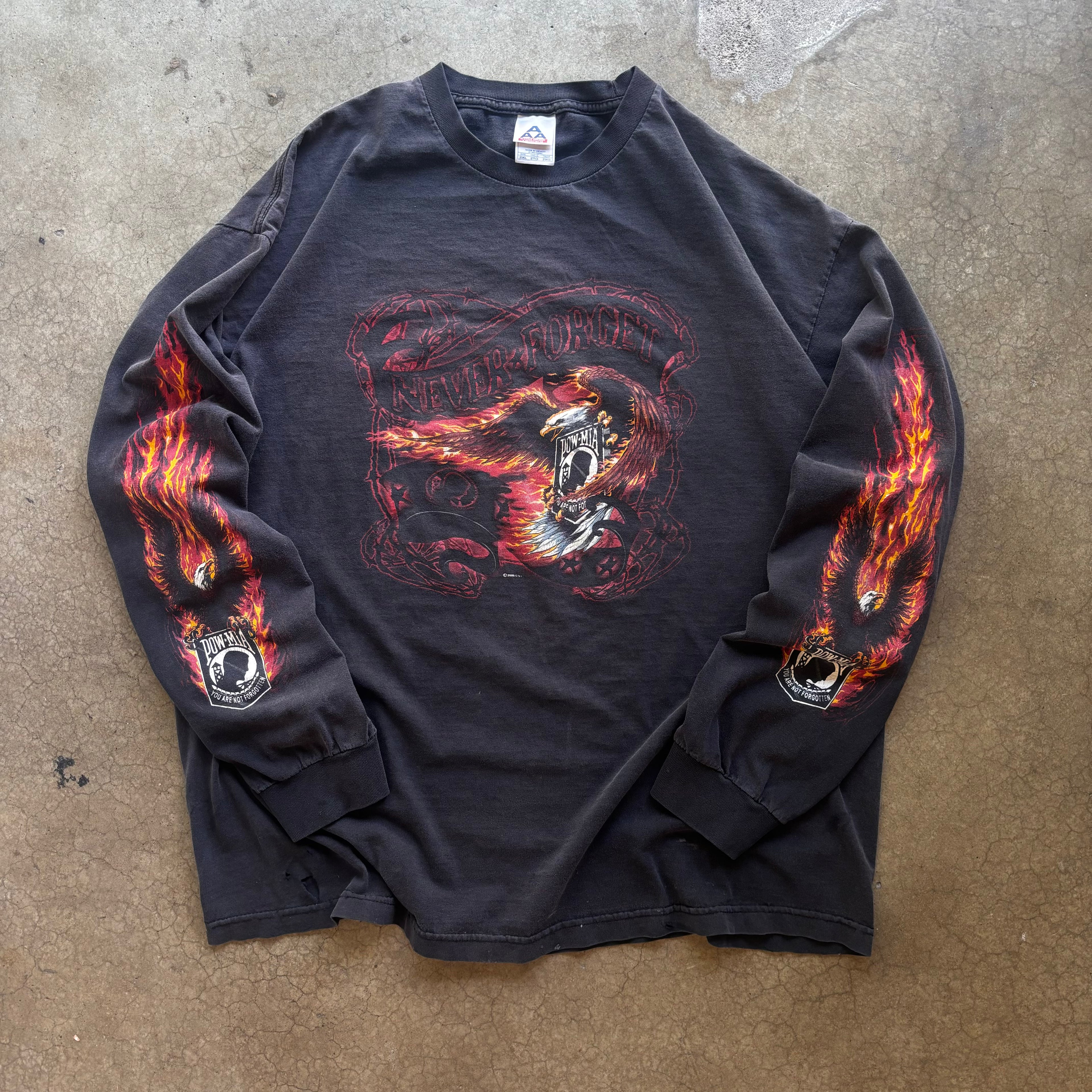 00s POW MIA BIKER FLAME SLEEVE - XXL