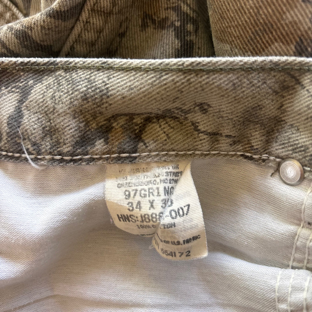 00s WRANGLER CAMO JEANS - 34”