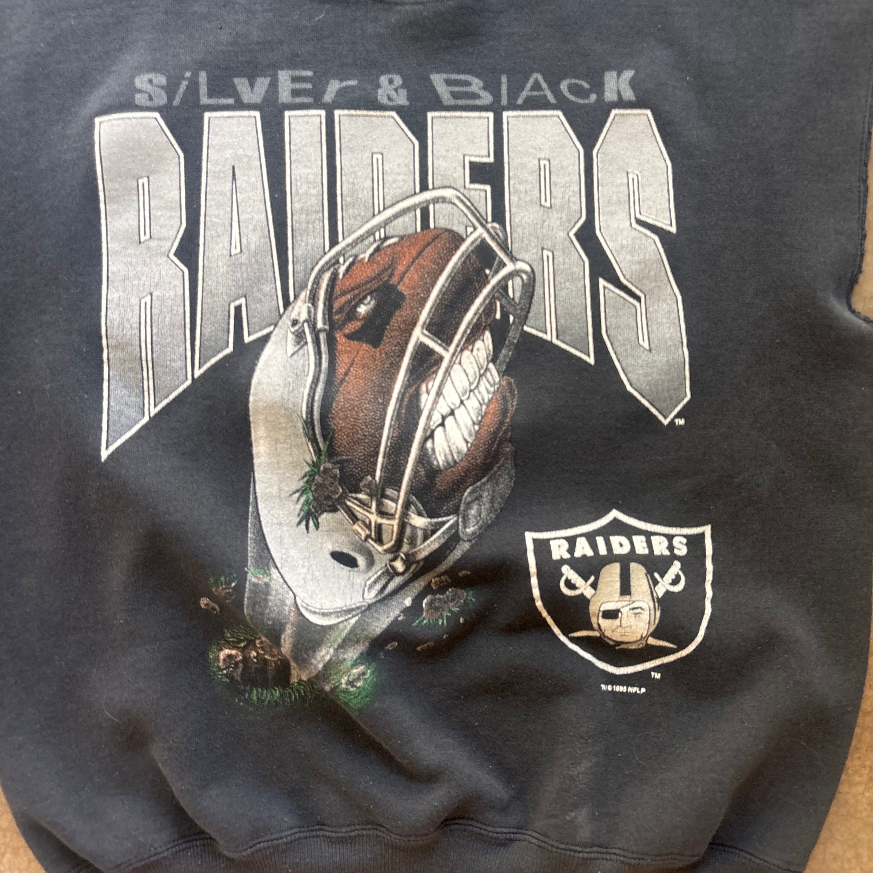 90s NFL RAIDERS CREW CUTOFF - L